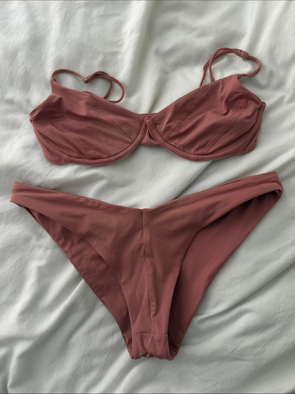 Tavik Dusty Rose Underwire Bikini Top with High-Cut Bottom